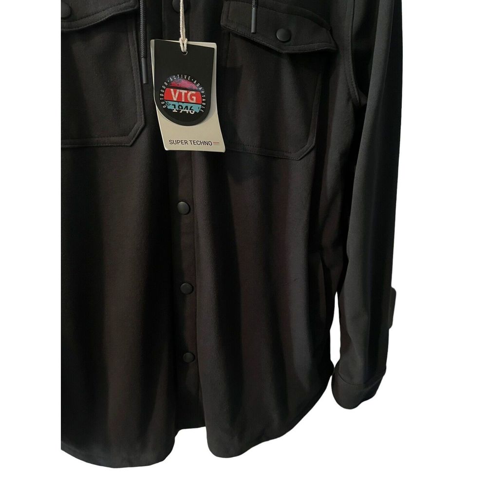 (SOLD)VTG 1946 Brand Shacket Mens Large Shirt Jacket Charcoal Gray Full Button - Picture 5 of 11